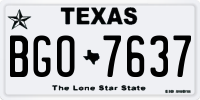 TX license plate BGO7637