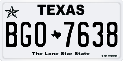 TX license plate BGO7638