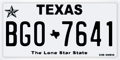 TX license plate BGO7641