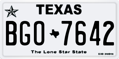 TX license plate BGO7642