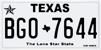 TX license plate BGO7644