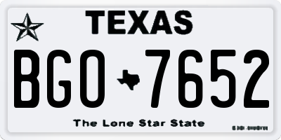 TX license plate BGO7652