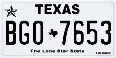 TX license plate BGO7653