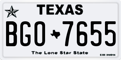 TX license plate BGO7655