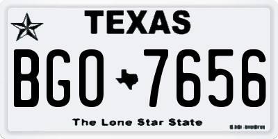 TX license plate BGO7656