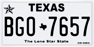 TX license plate BGO7657