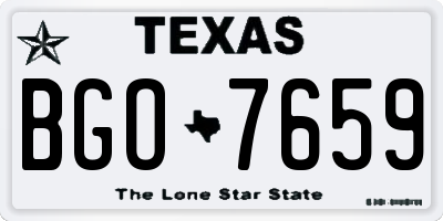 TX license plate BGO7659