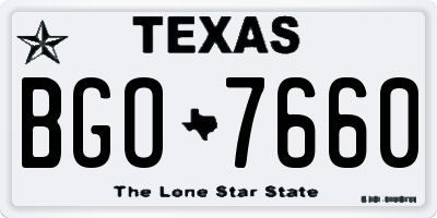 TX license plate BGO7660