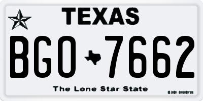 TX license plate BGO7662