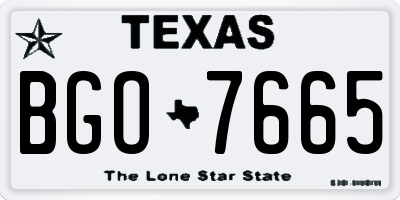 TX license plate BGO7665
