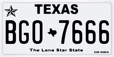TX license plate BGO7666