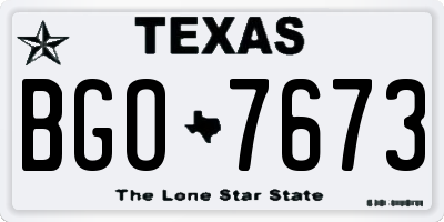 TX license plate BGO7673