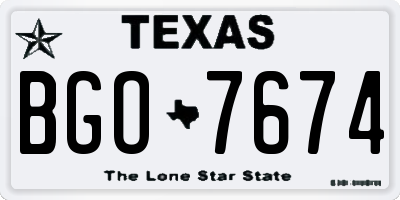 TX license plate BGO7674