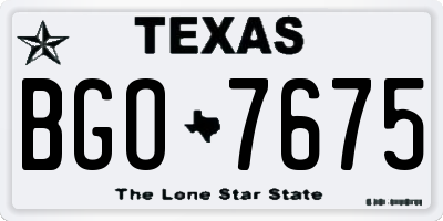 TX license plate BGO7675