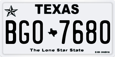 TX license plate BGO7680