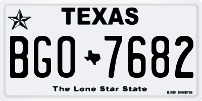 TX license plate BGO7682