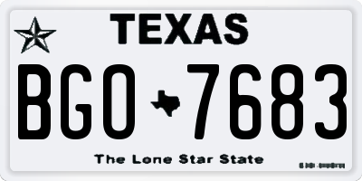 TX license plate BGO7683