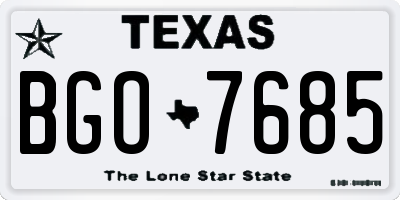TX license plate BGO7685