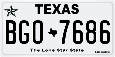 TX license plate BGO7686