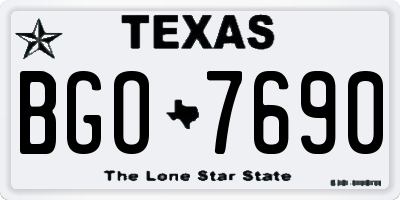 TX license plate BGO7690