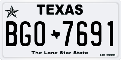 TX license plate BGO7691
