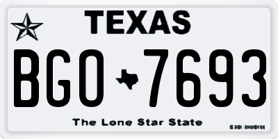 TX license plate BGO7693