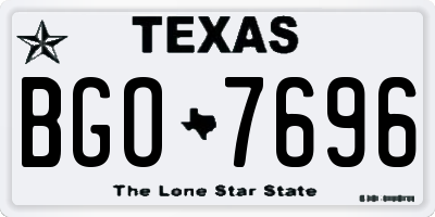 TX license plate BGO7696