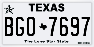 TX license plate BGO7697