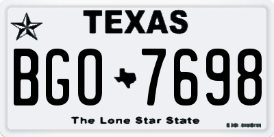 TX license plate BGO7698