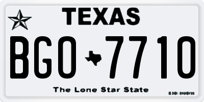 TX license plate BGO7710