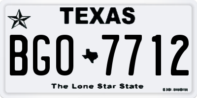 TX license plate BGO7712