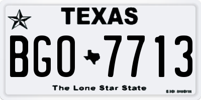 TX license plate BGO7713