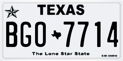TX license plate BGO7714