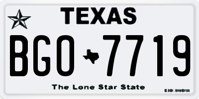 TX license plate BGO7719