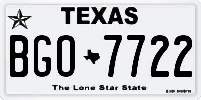 TX license plate BGO7722