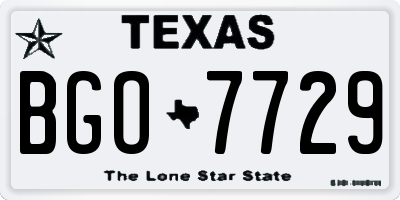 TX license plate BGO7729