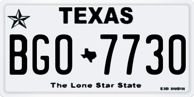 TX license plate BGO7730