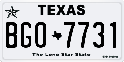 TX license plate BGO7731