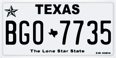 TX license plate BGO7735