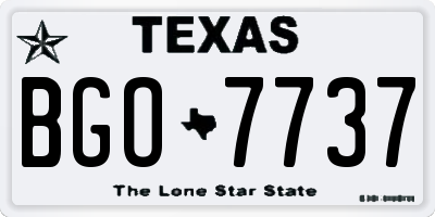 TX license plate BGO7737