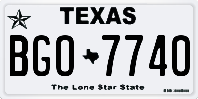 TX license plate BGO7740