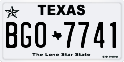 TX license plate BGO7741