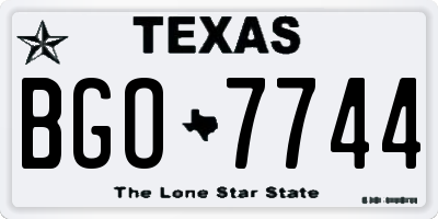 TX license plate BGO7744