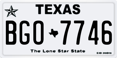 TX license plate BGO7746