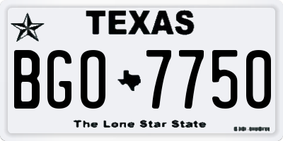 TX license plate BGO7750