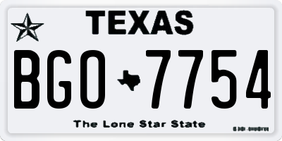 TX license plate BGO7754
