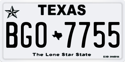TX license plate BGO7755