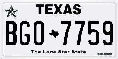 TX license plate BGO7759