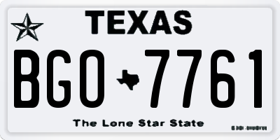 TX license plate BGO7761