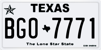 TX license plate BGO7771